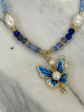 Aquamarine Butterfly Necklace