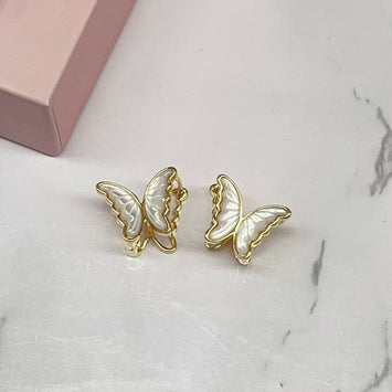 Butterfly Shell Hoop Earrings