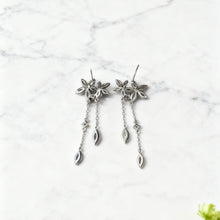 Crystal flower drop earrings