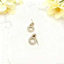 Stone with hanging circle earrings