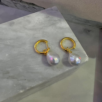 Pearl hoop earrings