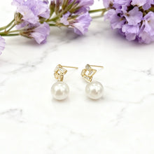 Sparkle pearl drop earrings