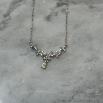 Butterfly Drop Crystal Necklace